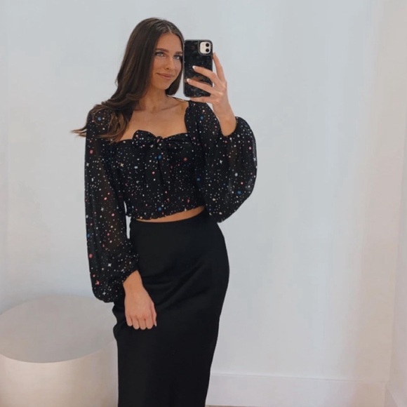 Buddylove black tie top - long sleeve - only worn for pics - Picture 9 of 9